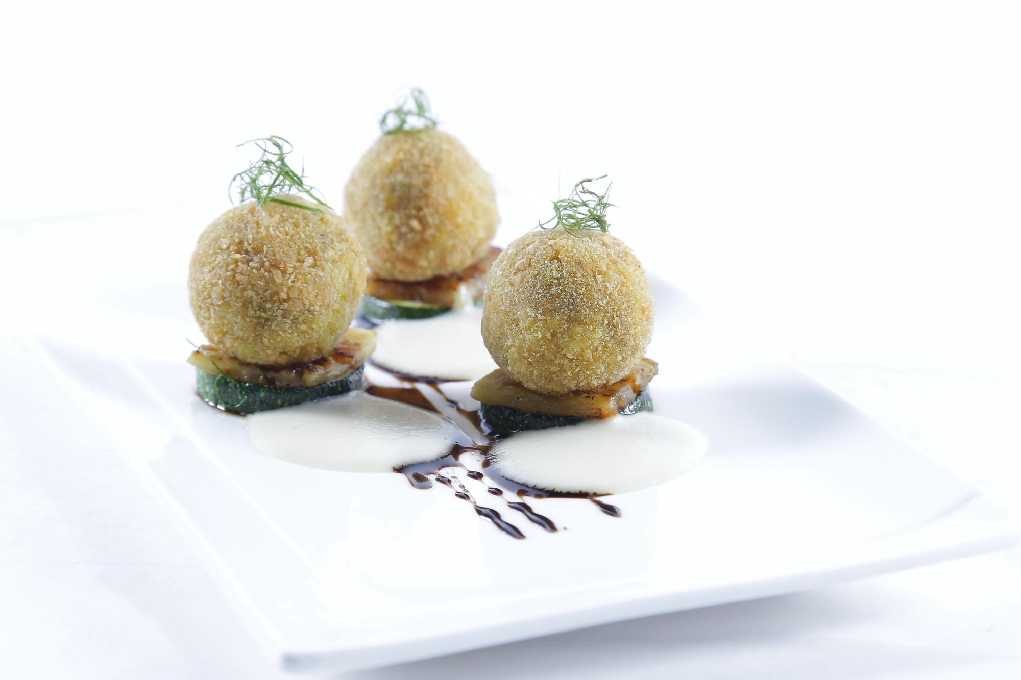 Artistic dessert with gold leaf